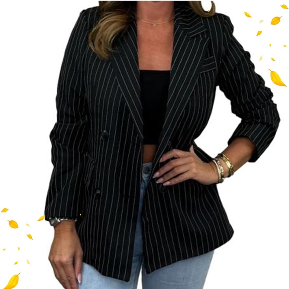 Black Pinstripe Blazer